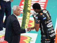 anastasi andrea (coach sir safety susa perugia) wilfredo leon venero (n.9  sir safety susa perugia) during the Volleyball Italian Serie A Me...