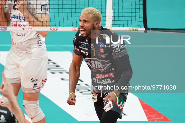 herrera jaime jesus (n.7 sir safety susa perugia) rejoices during the Volleyball Italian Serie A Men Superleague Championship Play Off - Sir...