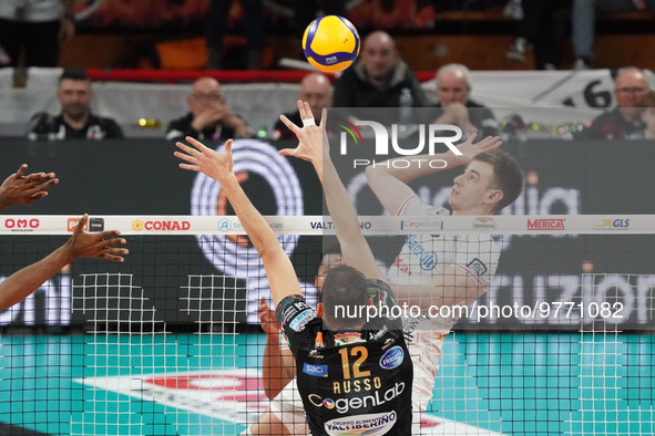 loser augustin n(n.8 allianz milano) during the Volleyball Italian Serie A Men Superleague Championship Play Off - Sir Safety Susa Perugia v...