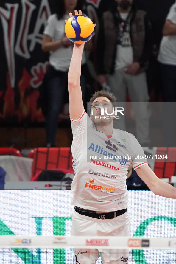 piano matteo (n.11 allianz milano) during the Volleyball Italian Serie A Men Superleague Championship Play Off - Sir Safety Susa Perugia vs...