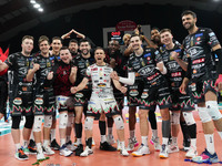 sir safety susa perugia rejoices for the victory of the race during the Volleyball Italian Serie A Men Superleague Championship Play Off - S...