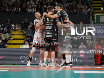 sir safety susa perugia rejoices during the Volleyball Italian Serie A Men Superleague Championship Play Off - Sir Safety Susa Perugia vs Al...