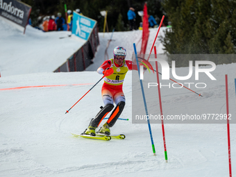 Daniel YULE of Switzerland in action during Audi FIS Alpine Ski World Cup 2023 Slalom Discipline Men's Downhill on March 19, 2023 in El Tart...