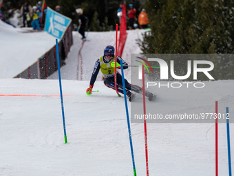 Henrik KRISTOFFERSEN of Norway in action during Audi FIS Alpine Ski World Cup 2023 Slalom Discipline Men's Downhill on March 19, 2023 in El...
