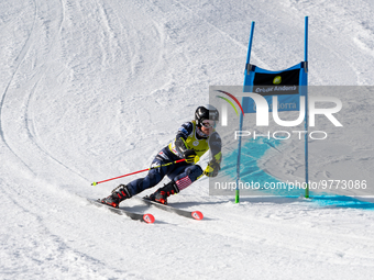 Paula MOLTZAN of USA in action during Audi FIS Alpine Ski World Cup 2023 Super L Discipline Women's Downhill on March 16, 2023 in El Tarter,...
