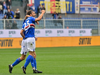 Manolo Gabbiadini (Sampdoria) celebrates after scoring a goal 1 - 0 during the italian soccer Serie A match UC Sampdoria vs Hellas Verona on...