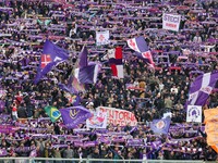Supporters of ACF Fiorentina prior to the Italian Serie A football match between Fiorentina and Lecce on Mar 19, 2023 at the Artemio-Franchi...