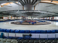 General view of the Ice Track during the Ice Speedway Gladiators World Championship Final 2 at Max-Aicher-Arena, Inzell, Germany on Sunday 1...