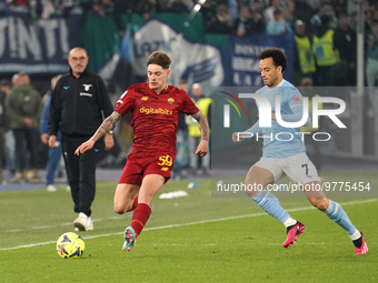 Nicola Zalewski of As Roma during the  Serie A match between Ss Lazio and As Roma on March 19, 2023 stadium ''Olimpico'' in Roma, Italy (