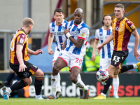 Mohamed Sylla #20 of Hartlepool United challenges the opponent during the Sky Bet League 2 match between Bradford City and Hartlepool United...