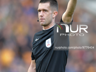 Match Referee Declan Bourne during the Sky Bet League 2 match between Bradford City and Hartlepool United at the University of Bradford Stad...