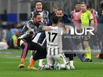 Nicolo Barella of Inter Fc during the Italian Serie A football match between Inter FC Internazionale Juventus FC on 19 of March 2023 at Gius...