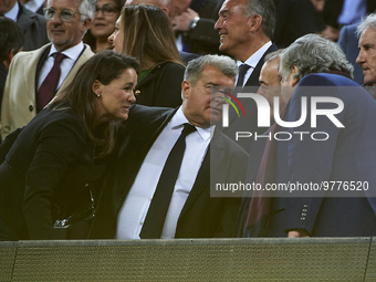 Joan Laporta president of FC Barcelona during a match between FC Barcelona v Real Madrid as part of LaLiga in Barcelona,, Spain, on March 19...