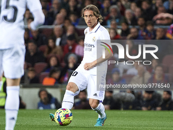 Luka Modric of Real Madrid Cf during a match between FC Barcelona v Real Madrid as part of LaLiga in Barcelona, Spain, on March 19, 2022.  (