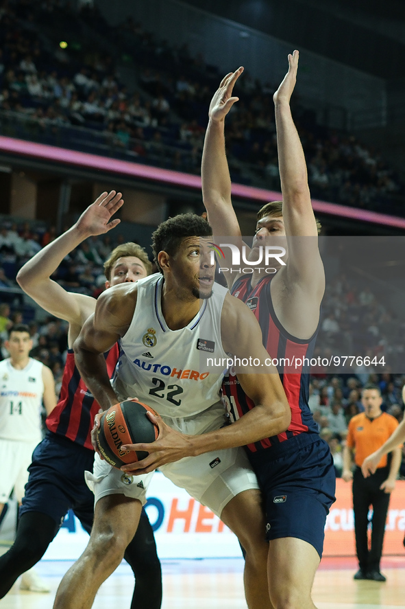 Edy Tavares  of Real Madrid during the 2022/2023 ACB League match between Real Madrid and Cazoo Baskonia Vitoria Gasteiz at Wizink Center on...