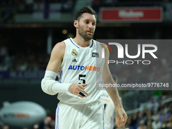 Rudy Fernandez  of Real Madrid during the 2022/2023 ACB League match between Real Madrid and Cazoo Baskonia Vitoria Gasteiz at Wizink Center...