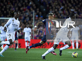 Raphinha Dias of FC Barcelona during a match between FC Barcelona v Real Madrid as part of LaLiga in Barcelona, Spain, on March 19, 2022.  (