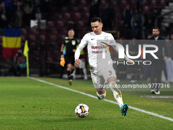 Valentin Costache in action during Romania Superliga1 Play-off: CFR Cluj vs FC Rapid, disputed on Dr Constantin Radulescu Stadium, 19 March...