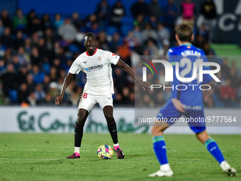 Pape Gueye during La Liga match between Getafe CF and Sevilla FC at Coliseum Alfonso Perez on March 19, 2023 in Getafe, Spain. (