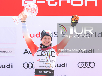 Marco ODERMATT of Switzerland winner the Overall Audi FIS Alpine Ski World Cup Finals Andorra 2023, on March 19, 2023 in Soldeu, Andorra. (