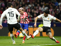 Antoine Griezmann second striker of Atletico de Madrid and France shooting to goal during the La Liga Santander match between Atletico de Ma...