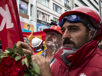 Protestors clashed with police on May Day in Istanbul on May 1, 2014. Turkish police used water canons and tear gas to disperse thousands of...