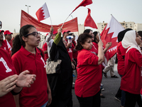 Demonstrations by political societies and unions  which pro-govenrmnet demanded to get labour rights with raising king Hamad Bin Isa AlKhali...