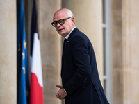 President of the centre-right Horizon group, Eduard Philippe, former Prime Minister, entering the Elysee, in Paris, on March 27, 2023. (