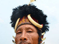 A Naga tribesman looks on during the Moastu festival in Mokokchung, India north eastern state of Nagaland on Thursday, May 01, 2014. Moatsu...