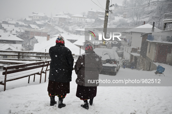 Heavy snow hit Bulgaria. The pictures shows the winter weather in the Bulgarian southwesterly village of Ribnovo. Ribnovo is located in The...