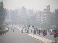 Nepal's Kathmandu valley continues to be shrouded by thick polluted haze as wildfire rages across Nepal dumping pollutants into bowl shaped...