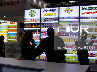 

A general view of international sweets and snacks is being showcased at a leading trade fair starting in Cologne, Germany on April 23, 202...