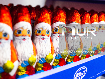 

A general view of chocolates of St. Nicholas is seen during International Sweets and Snacks, a leading trade fair starting in Cologne, Ger...