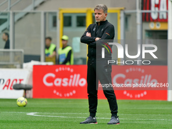 coach Marco Baroni (US Lecce) during the italian soccer Serie A match AC Milan vs US Lecce on April 23, 2023 at the San Siro stadium in Mila...