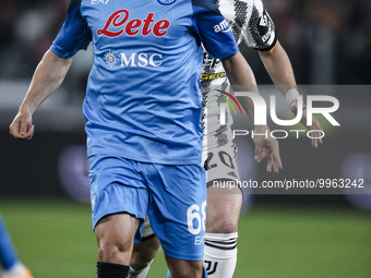 Napoli midfielder Stanislav Lobotka (68) in action during the Serie A football match n.31 JUVENTUS - NAPOLI on April 23, 2023 at the Allianz...