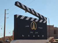 Atlas Film Studios in the High Atlas Mountains in Ouarzazate, Morocco, Africa. The Atlas Film Studios is the biggest film studio in the worl...