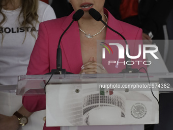 April 25, 2023, Mexico City, Mexico: Astronaut Katya Echazarreta at a press conference, at the conclusion of the ''Gender Parity Forum in th...