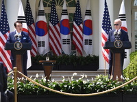 Joint Press Conference at the White House with President of South Korea Yoon Suk-yeol and President of the United States Joe Biden in Washin...