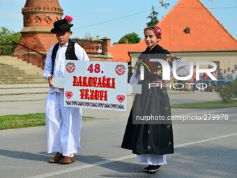 Procession of international folklore festival "The Djakovo Embroideries" which takes place every year in July gathered a large number of participants and visitors