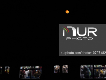 Red Full Moon In Indonesia