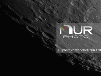 Lunar Surface At Telescope