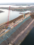 Heilongtan Reservoir Reinforcement Project Construction in Lianyungang.