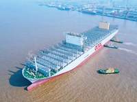 COSCO Kawasaki 397 Super Large Container Ship Sea Trial in Nantong