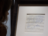 The Famous Napkin Of Lionel Messi At Bonhams In London