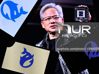 Photo Illustrations Featuring DeepSeek And Nvidia Logos