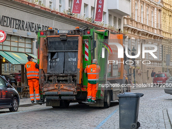 Garbage Collection In The Center Of Prague