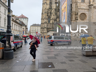 Austrian Police Patrol In Vienna