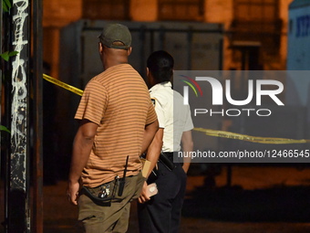 Multiple Vehicles Were Set On Fire In An Arson Attack In A Parking Lot With NYPD Vehicles On Myrtle Avenue And DeKalb Avenue