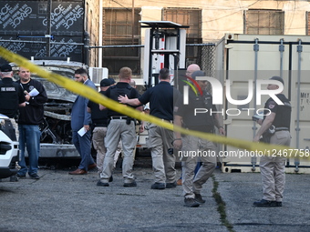 Multiple Vehicles Were Set On Fire In An Arson Attack In A Parking Lot With NYPD Vehicles On Myrtle Avenue And DeKalb Avenue