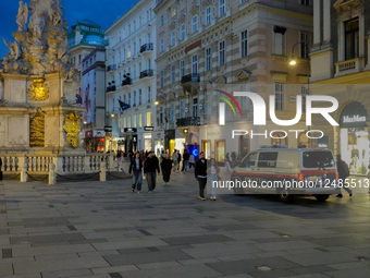 Police Patrol On Graben Shopping Street In Vienna